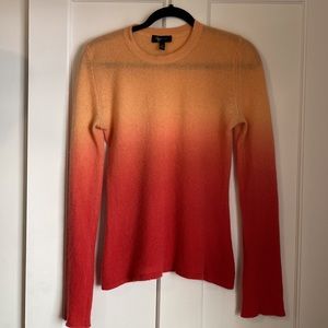 Aqua Bloomingdale’s orange ombré 100% cashmere sweater, size M